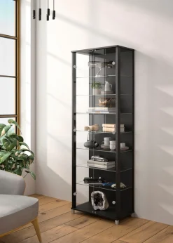 fif möbel Vitrine »Optima« Standvitrine, 2 Glastüren, 7 Böden, vielseitig, perfekt für Sammler