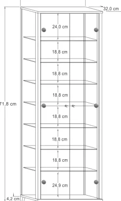 fif möbel Vitrine »Optima« Standvitrine, 2 Glastüren, 7 Böden, vielseitig, perfekt für Sammler