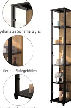 fif möbel Vitrine »OPTIMA« Standvitrine, Vitrinenschrank, Glasvitrine, Sammlervitrine
