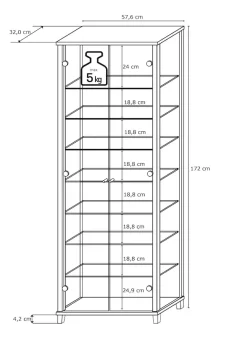 fif möbel Vitrine »OPTIMA« Standvitrine/Glasvitrine 2x Glastür,perfekt für Sammler,Sammlervitrine