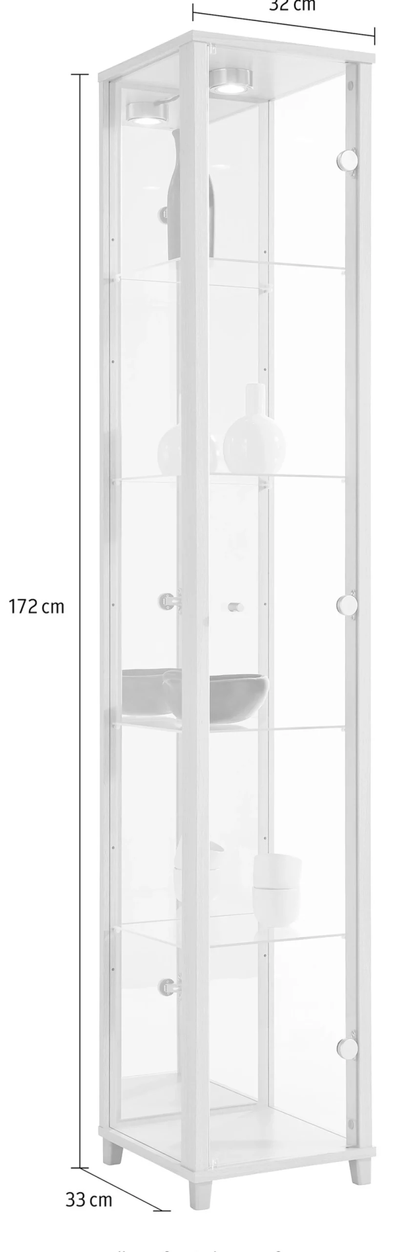 fif möbel Vitrine »OPTIMA« Standvitrine/Glasvitrine 1x Glastür,perfekt für Sammler,Sammlervitrine