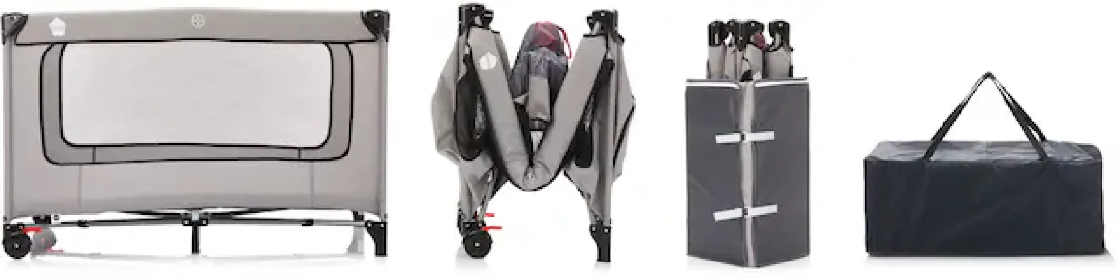 Fillikid Baby-Reisebett »Reisebett mit Komfortmatratze, hellgrau melange« inkl. Transporttasche