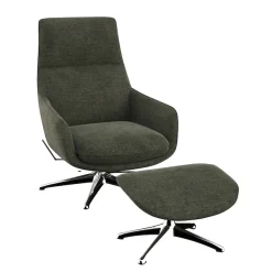 FLEXLUX Drehsessel »Marinella, Relaxsessel, Entspannung mit Premium-Komfort« Drehbar, Mit Liegefunktion, Robuster Aluminiumfuß, Brescia Stoff