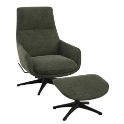 FLEXLUX Drehsessel »Marinella, Relaxsessel, Entspannung mit Premium-Komfort« Drehbar, Mit Liegefunktion, Robustes Schwarzer fuß, Brescia Stoff