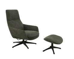 FLEXLUX Drehsessel »Marinella, Relaxsessel, Entspannung mit Premium-Komfort« Drehbar, Mit Liegefunktion, Robustes Schwarzer fuß, Brescia Stoff