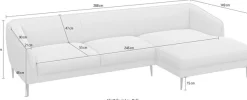 FLEXLUX Ecksofa »Belle Designsofa, L-Form, B/T 288/149 cm« Skandinavisches Design, In hochwertiger Verarbeitung