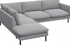 FLEXLUX Ecksofa »Bolzano Designsofa, bequem durch Kaltschaum im Sitz, L-Form« lose Sitz -& Rückenkissen, hohe Füße