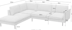 FLEXLUX Ecksofa »Bolzano Designsofa, bequem durch Kaltschaum im Sitz, L-Form« lose Sitz -& Rückenkissen, hohe Füße