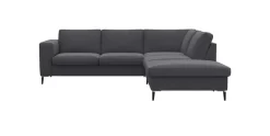 FLEXLUX Ecksofa »Fiore, bequem und komfortabel, zeitlos, L-Form« breite Armlehnen, Füße Alu/schwarz, B/T 241/225 cm, Kaltschaum im Sitz