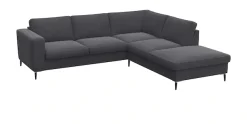 FLEXLUX Ecksofa »Fiore, bequem und komfortabel, zeitlos, L-Form« breite Armlehnen, Füße Alu/schwarz, B/T 241/225 cm, Kaltschaum im Sitz