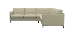 FLEXLUX Ecksofa »Fiore, gleichschenklig, super Sitzkomfort durch Kaltschaum im Sitz« breite Armlehnen, Füße Alu+schwarz