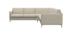 FLEXLUX Ecksofa »Fiore, gleichschenklig, bequem durch hochwertigem Sitzaufbau« schmale Armlehnen, Kaltschaum, Füße Alu+ Eiche