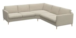 FLEXLUX Ecksofa »Fiore, gleichschenklig, bequem durch hochwertigem Sitzaufbau« schmale Armlehnen, Kaltschaum, Füße Alu+ Eiche