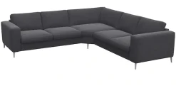 FLEXLUX Ecksofa »Fiore, gleichschenklig, super Sitzkomfort durch Kaltschaum im Sitz« breite Armlehnen, Füße Alu