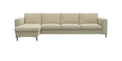 FLEXLUX Ecksofa »Fiore, L-Form« breite Armlehnen, Kaltschaum, Füße Alu+schwarz
