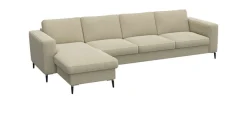 FLEXLUX Ecksofa »Fiore, L-Form« breite Armlehnen, Kaltschaum, Füße Alu+schwarz