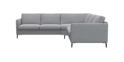 FLEXLUX Ecksofa »Fiore, L-Form, bequem und komfortabel durch hochwertigem Sitzaufbau« schmale Armlehnen, Kaltschaum, Füße Alu+schwarz
