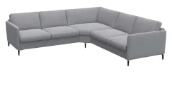 FLEXLUX Ecksofa »Fiore, L-Form, bequem und komfortabel durch hochwertigem Sitzaufbau« schmale Armlehnen, Kaltschaum, Füße Alu+schwarz