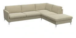 FLEXLUX Ecksofa »Fiore, L-Form, bequem und komfortabel durch hochwertigem Sitzaufbau« schmale Armlehnen, Kaltschaum, Füße Alu