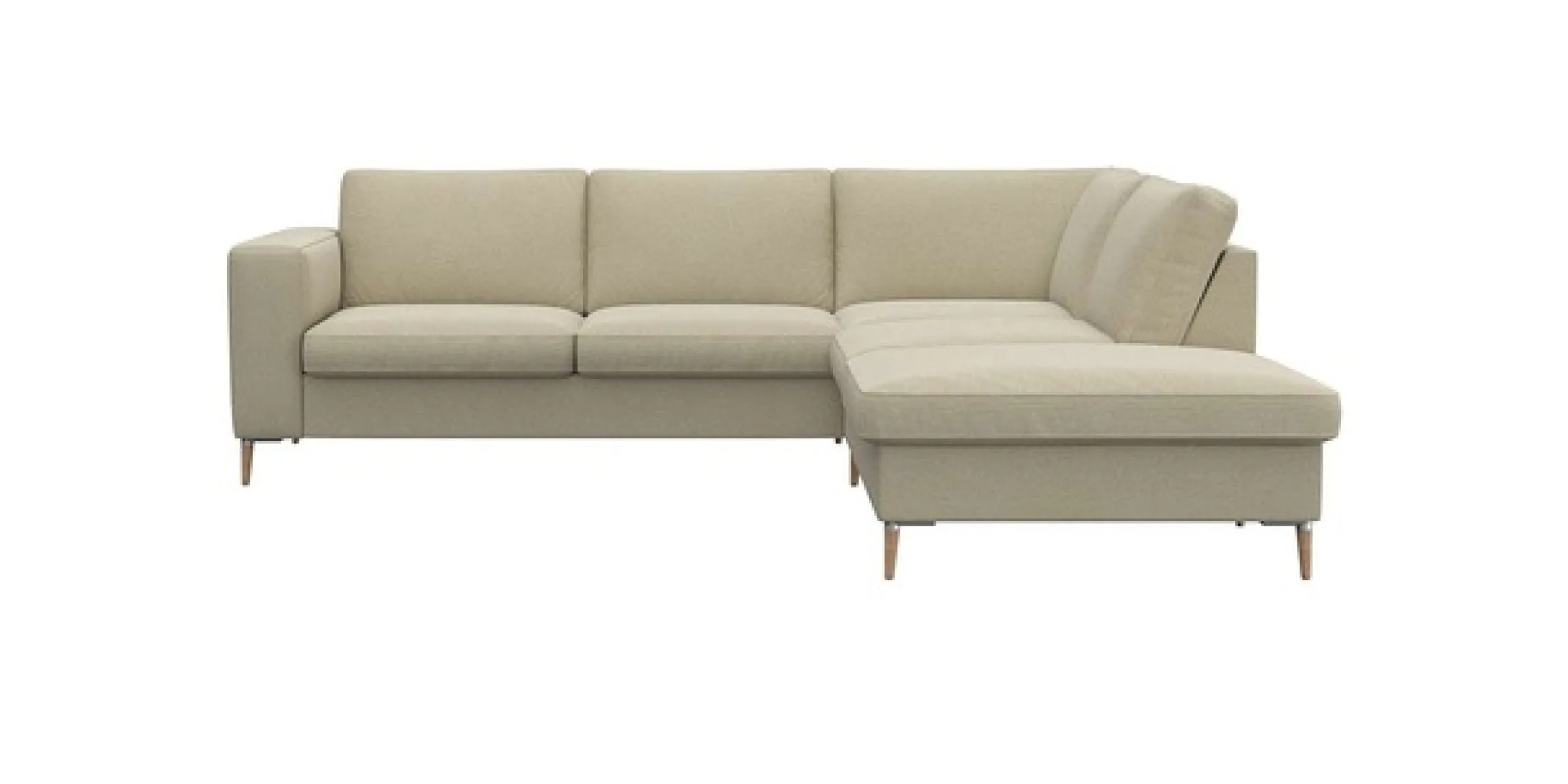 FLEXLUX Ecksofa »Fiore, L-Form« breite Armlehnen, Füße Alu/Eiche, B/T 241/225 cm, Kaltschaum im Sitz
