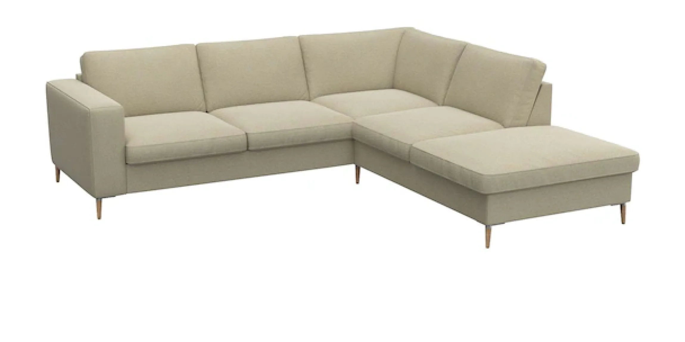FLEXLUX Ecksofa »Fiore, L-Form« breite Armlehnen, Füße Alu/Eiche, B/T 241/225 cm, Kaltschaum im Sitz