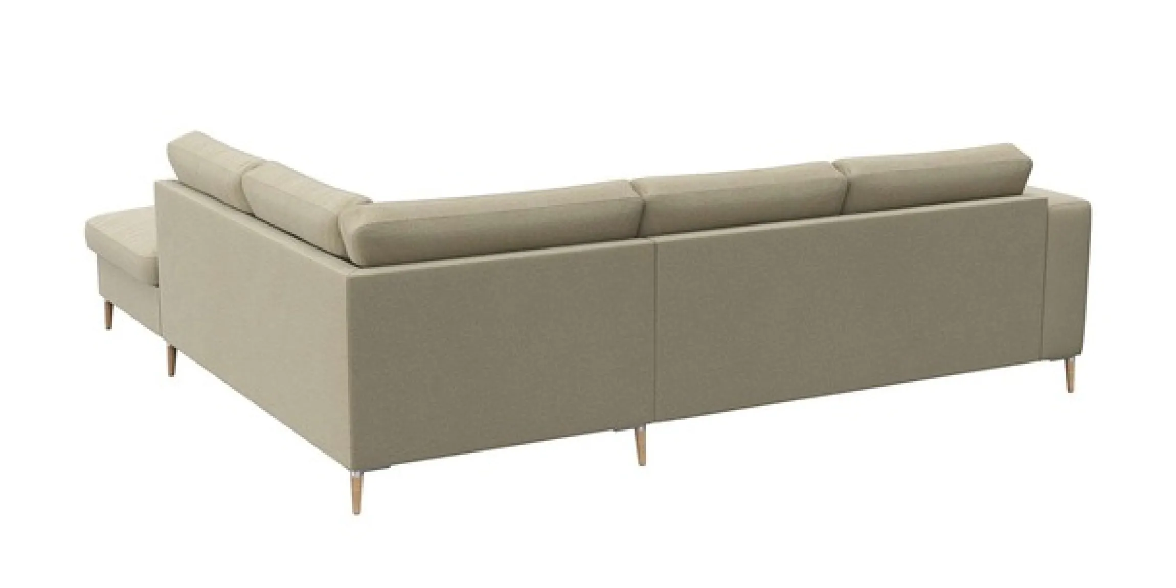 FLEXLUX Ecksofa »Fiore, L-Form« breite Armlehnen, Füße Alu/Eiche, B/T 241/225 cm, Kaltschaum im Sitz