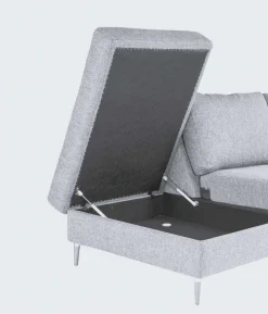 FLEXLUX Ecksofa »Fiore, L-Form« breite Armlehnen, Füße Alu/Eiche, B/T 241/225 cm, Kaltschaum im Sitz