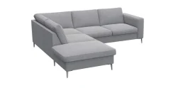 FLEXLUX Ecksofa »Fiore, L-Form« breite Armlehnen, Füße alufarben, B/T 241/225 cm, Kaltschaum im Sitz