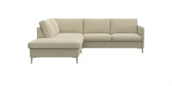 FLEXLUX Ecksofa »Fiore, L-Form, super bequem durch Kaltschaum im Sitz« schmale Armlehnen, Füße Alu/Eiche, B/T 234/225 cm