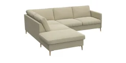 FLEXLUX Ecksofa »Fiore, L-Form, super bequem durch Kaltschaum im Sitz« schmale Armlehnen, Füße Alu/Eiche, B/T 234/225 cm