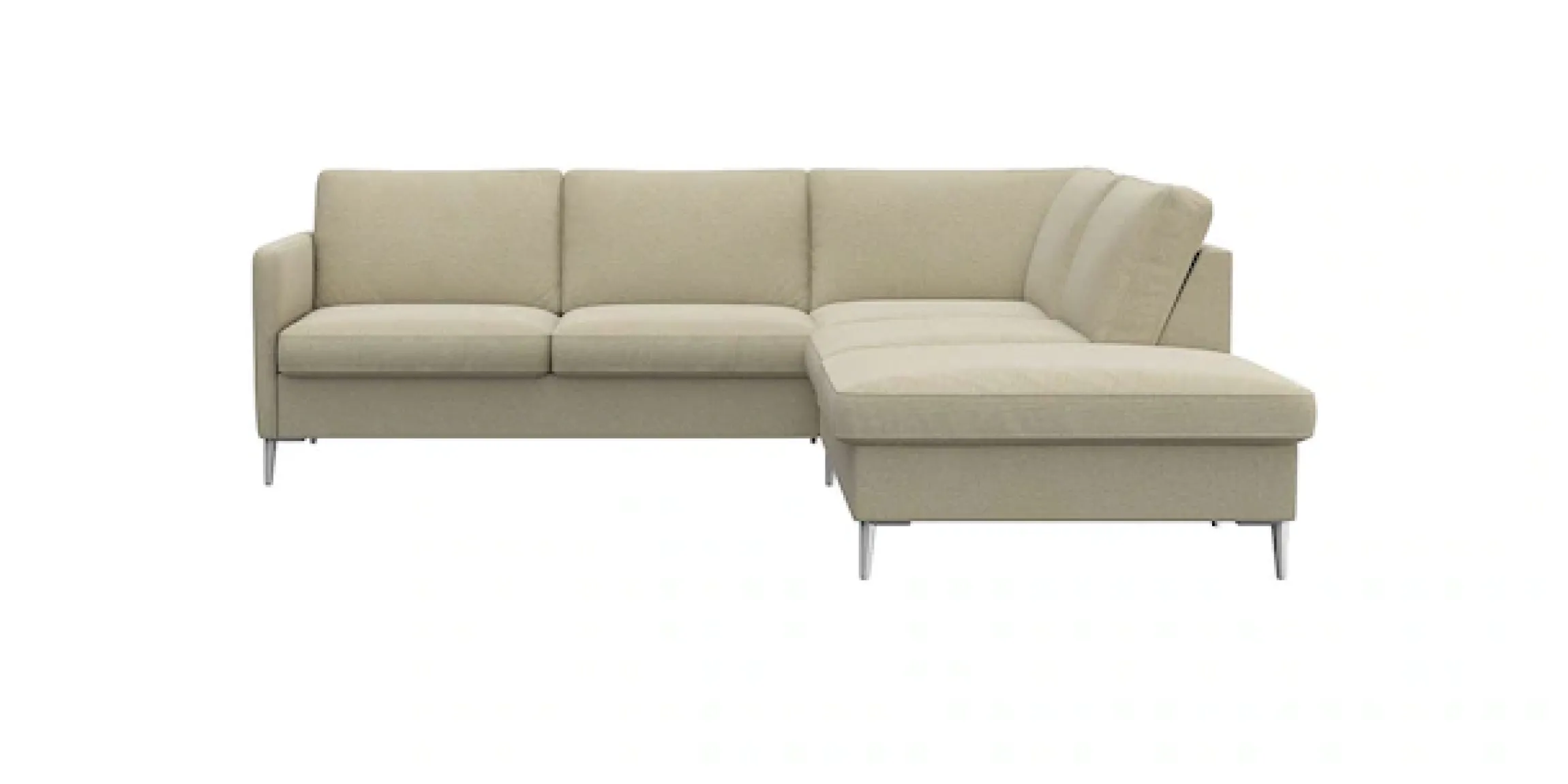 FLEXLUX Ecksofa »Fiore, L-Form« schmale Armlehnen, Füße alufarben, B/T 234/225 cm, Kaltschaum im Sitz