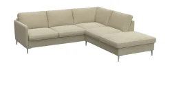 FLEXLUX Ecksofa »Fiore, L-Form« schmale Armlehnen, Füße alufarben, B/T 234/225 cm, Kaltschaum im Sitz