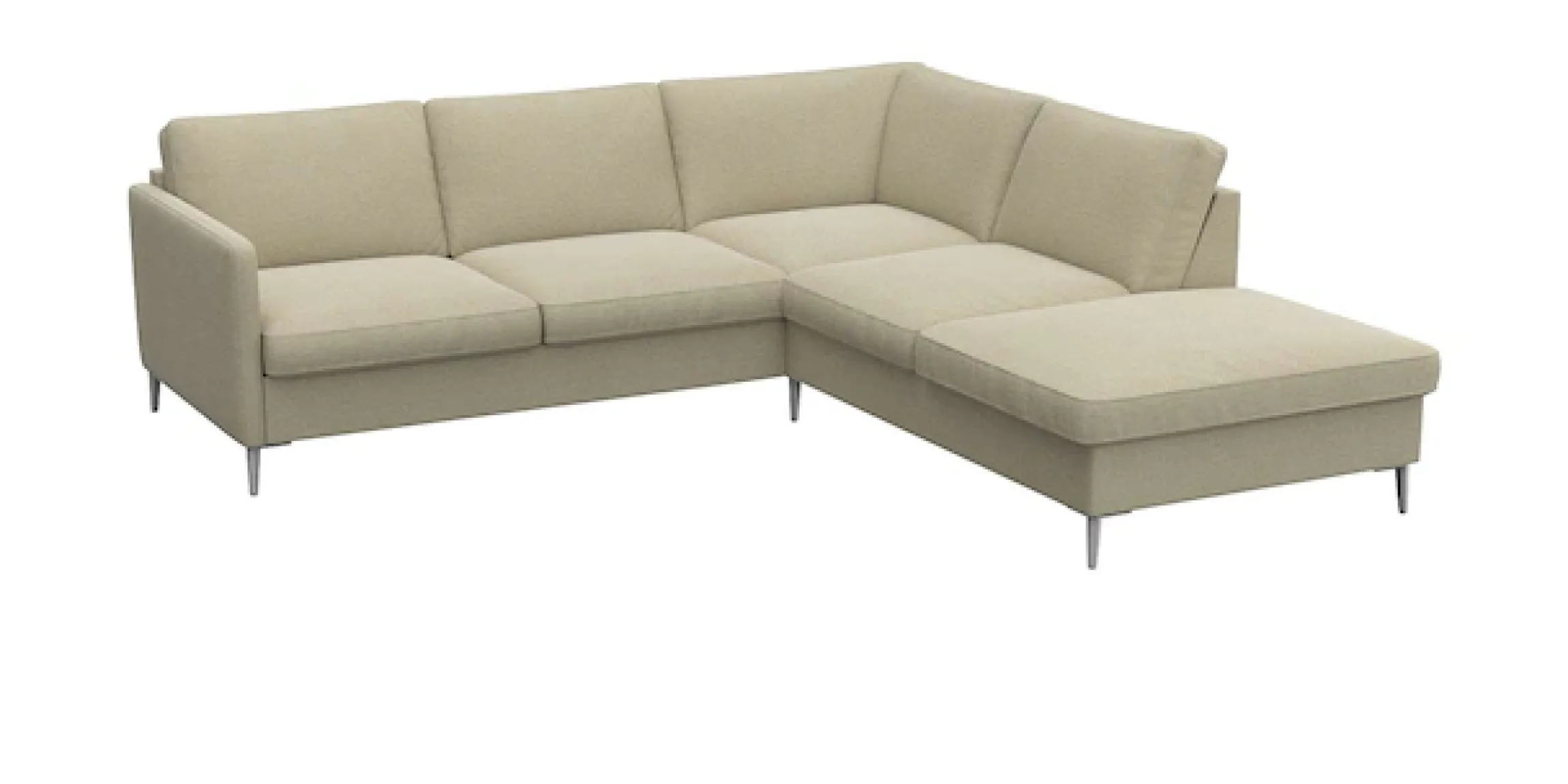 FLEXLUX Ecksofa »Fiore, L-Form« schmale Armlehnen, Füße alufarben, B/T 234/225 cm, Kaltschaum im Sitz