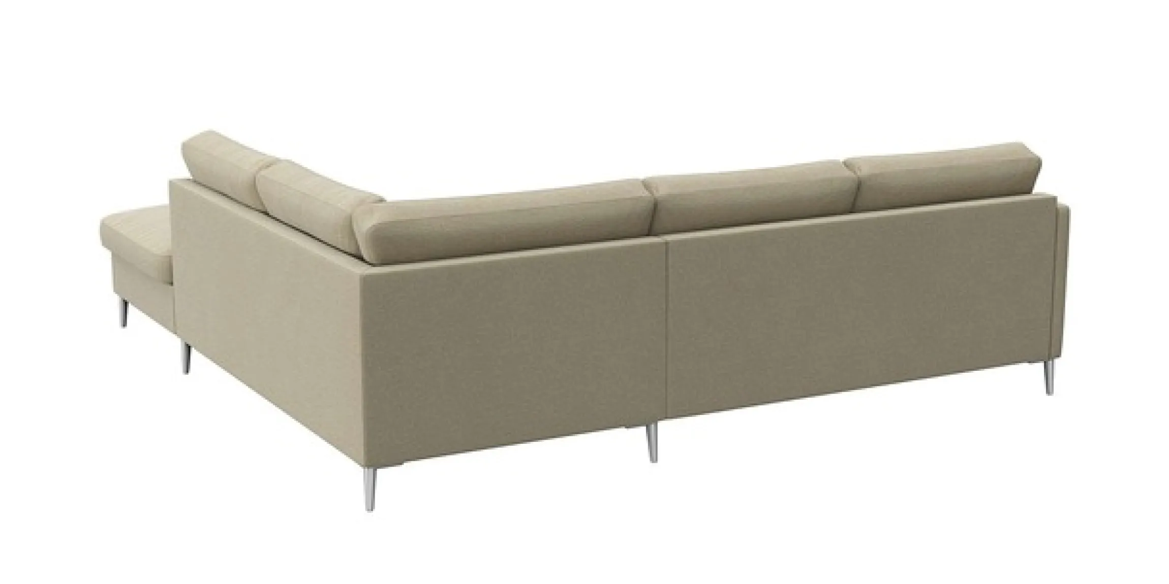 FLEXLUX Ecksofa »Fiore, L-Form« schmale Armlehnen, Füße alufarben, B/T 234/225 cm, Kaltschaum im Sitz