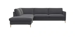 FLEXLUX Ecksofa »Fiore, L-Form« schmale Armlehnen, Kaltschaum, Füße Alu+ Eiche