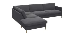 FLEXLUX Ecksofa »Fiore, L-Form« schmale Armlehnen, Kaltschaum, Füße Alu+ Eiche