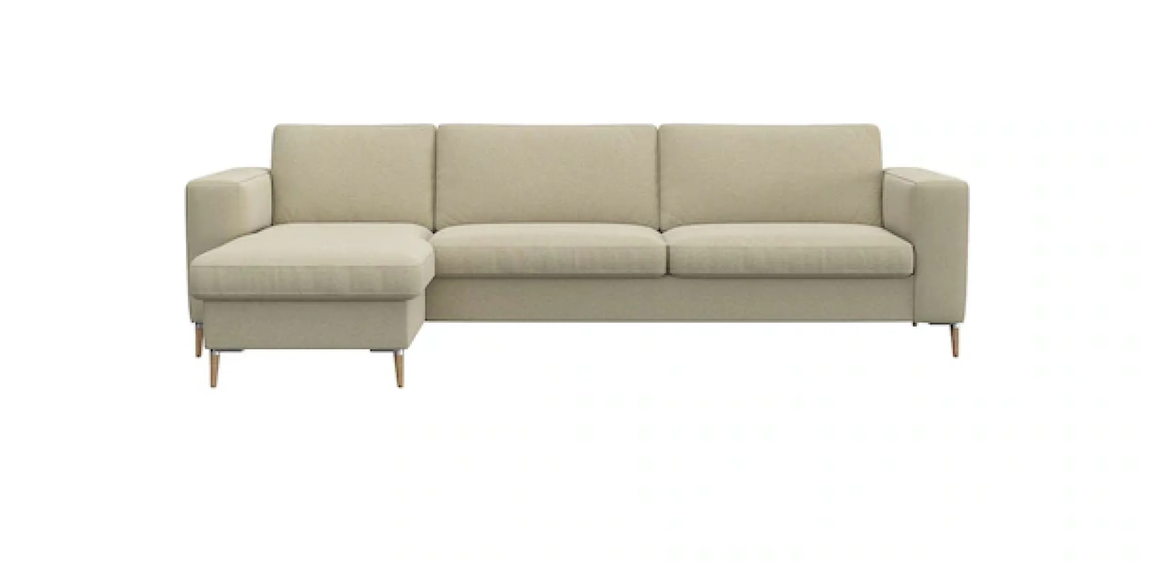 FLEXLUX Ecksofa »Fiore, Sitzaufbau mit hochwertigem Kaltschaum für mehr Sitzkomfort« breite Armlehnen, L-Form, Füße Alu+ Eiche