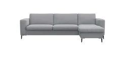 FLEXLUX Ecksofa »Fiore, superbequemer Sitzkomfort durch Kaltschaum im Sitz, L-Form« breite Armlehnen, Füße Alu+schwarz