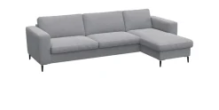 FLEXLUX Ecksofa »Fiore, superbequemer Sitzkomfort durch Kaltschaum im Sitz, L-Form« breite Armlehnen, Füße Alu+schwarz