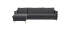 FLEXLUX Ecksofa »Fiore, super Sitzkomfort durch Kaltschaum im Sitz, L-Form« schmale Armlehnen, Füße Alu+ Eiche