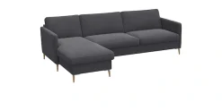 FLEXLUX Ecksofa »Fiore, super Sitzkomfort durch Kaltschaum im Sitz, L-Form« schmale Armlehnen, Füße Alu+ Eiche