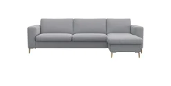 FLEXLUX Ecksofa »Fiore, super Sitzkomfort durch Kaltschaum im Sitz, L-Form« breite Armlehnen, Kaltschaum, Füße Alu+ Eiche