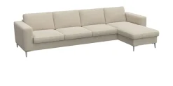 FLEXLUX Ecksofa »Fiore, super Sitzkomfort durch Kaltschaum im Sitz, L-Form« breite Armlehnen, Füße Alu