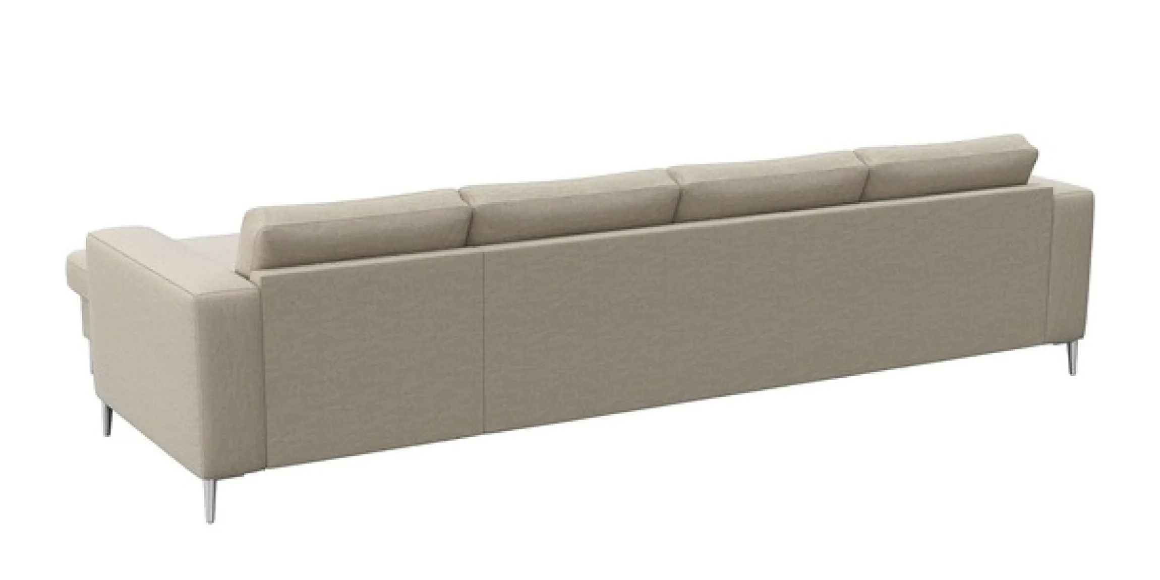 FLEXLUX Ecksofa »Fiore, super Sitzkomfort durch Kaltschaum im Sitz, L-Form« breite Armlehnen, Füße Alu