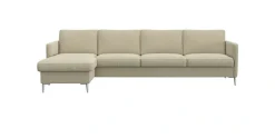 FLEXLUX Ecksofa »Fiore, super Sitzkomfort durch Kaltschaum im Sitz, L-Form« schmale Armlehnen, Füße Alu