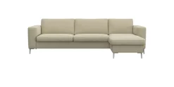 FLEXLUX Ecksofa »Fiore, super Sitzkomfort durch Kaltschaum im Sitz, L-Form« breite Armlehnen, Füße Alu