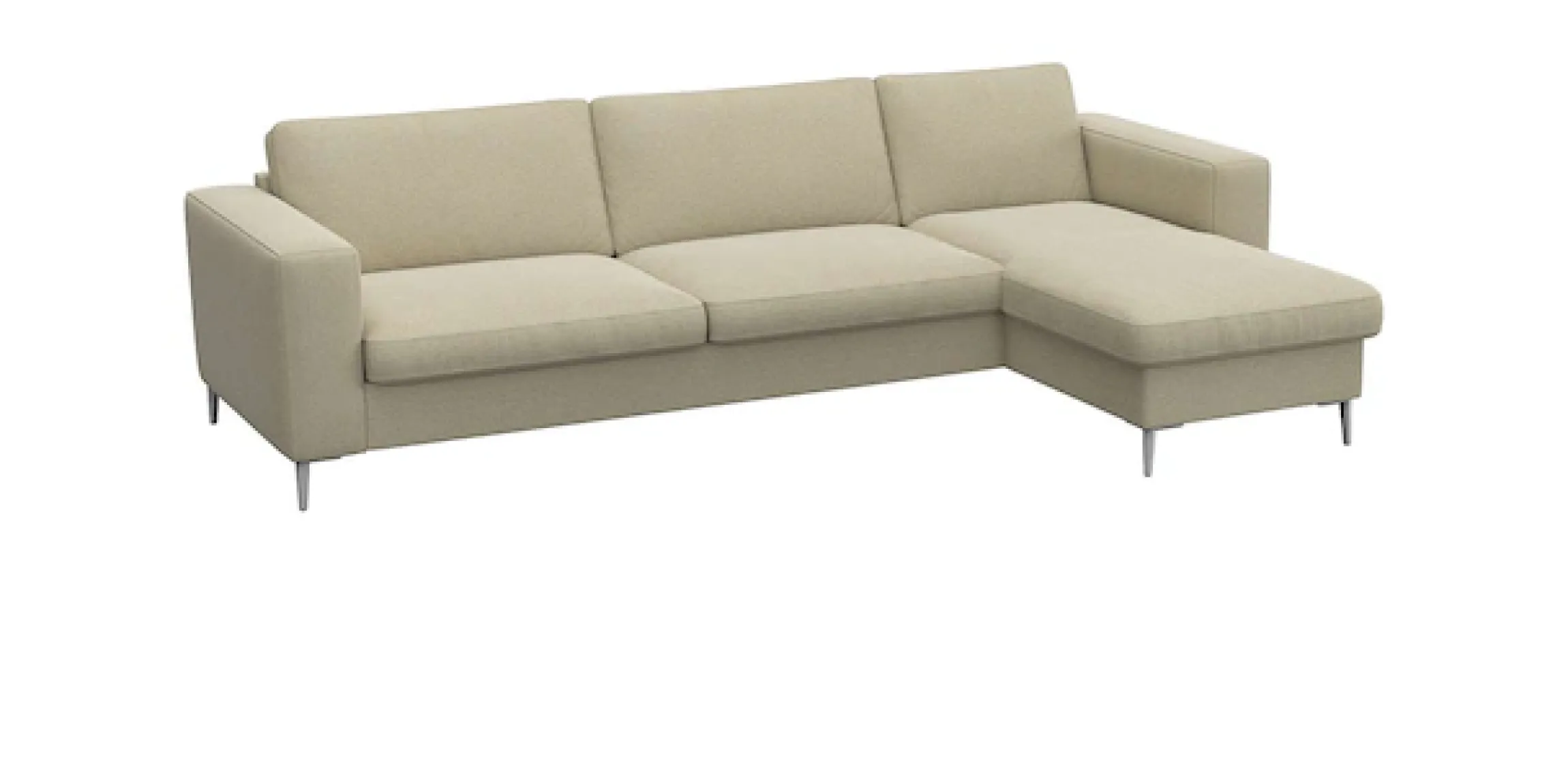 FLEXLUX Ecksofa »Fiore, super Sitzkomfort durch Kaltschaum im Sitz, L-Form« breite Armlehnen, Füße Alu