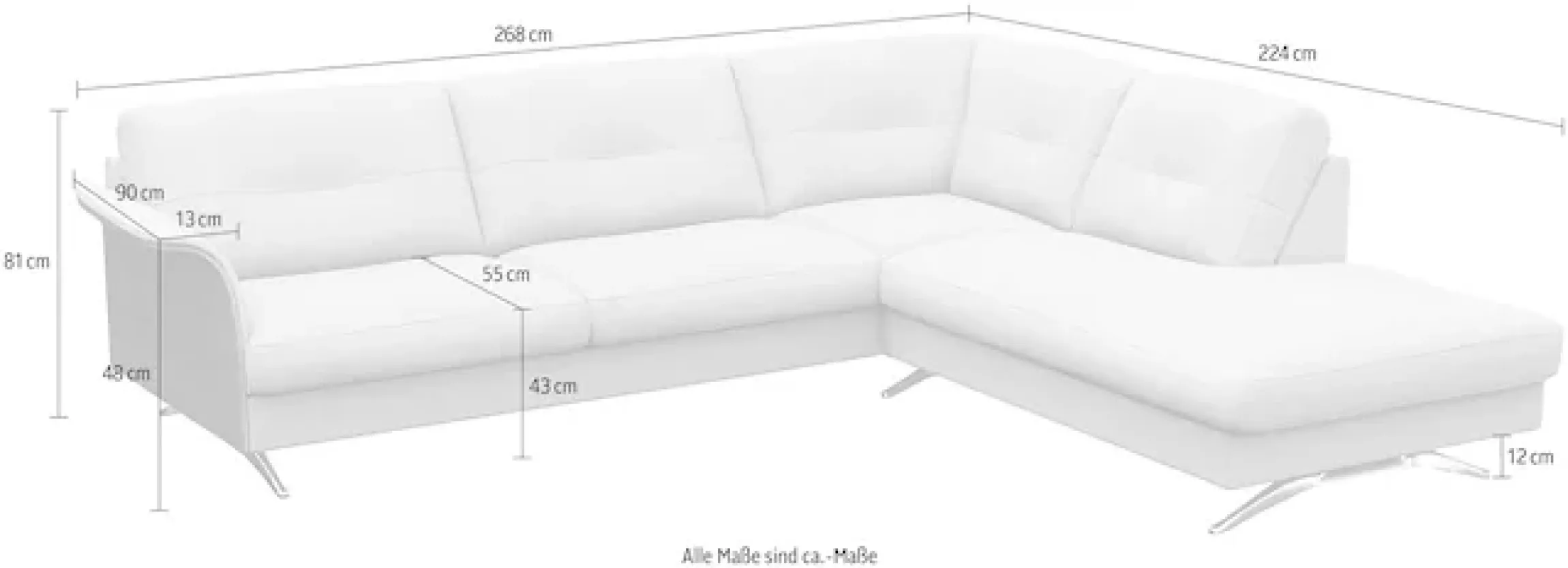 FLEXLUX Ecksofa »Glow, super bequem durch hochwertigem Sitzaufbau mit Federkern, L-Form« Skandinavisches Design, In hochwertiger Verarbeitung
