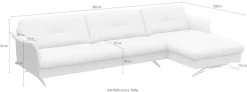 FLEXLUX Ecksofa »Glow, super bequem durch hochwertigem Sitzaufbau mit Federkern, L-Form« Modernes skandinavisches Design