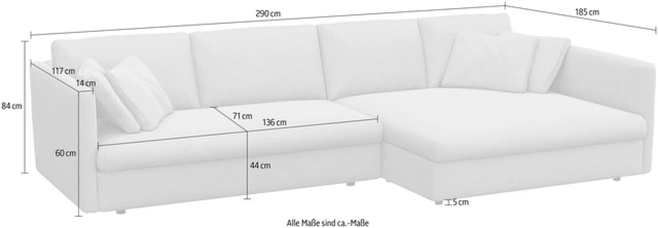 FLEXLUX Ecksofa »Lovane« Weich & anschmiegsam, große Sitztiefe auf Kaltschaum, Dekokissen inkl.